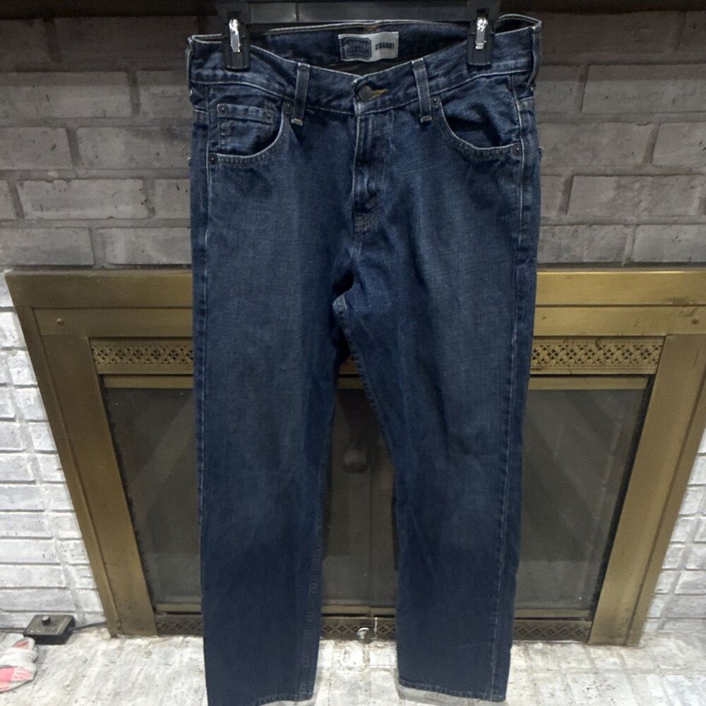 Levi Strauss & Co. Men's Blue Dark Wash Straight Denim Jeans 5-Pocket Logo